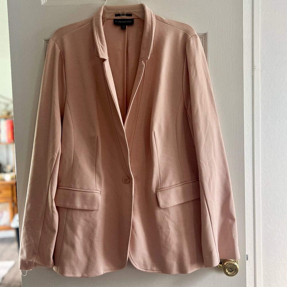 Lane Bryant Blush Pink Blazer Relaxed Fit Comfortable Material